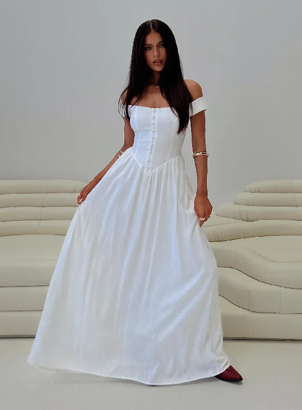 Bigger Savings, Better Shopping!Romantic Maxi Dress White