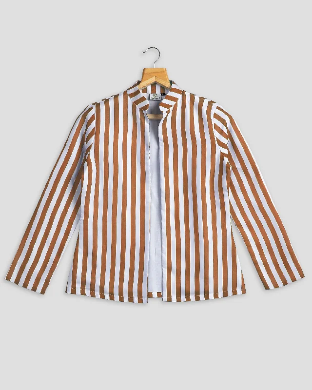 Find the Best Deals Here!Brown Stripes Hangup Jacket For Women