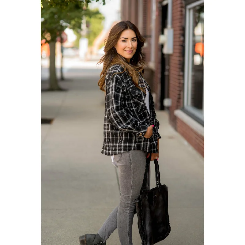 Your Chance to Save is Now!Small Grid Plaid Shacket