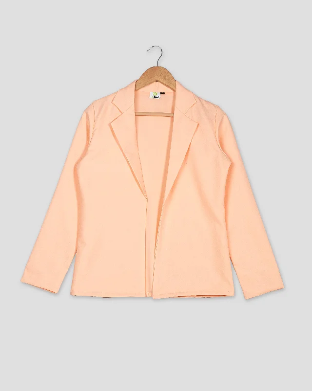 Shop Today, Save Tomorrow!Solid Edit : Plain Light Orange Jacket For Women