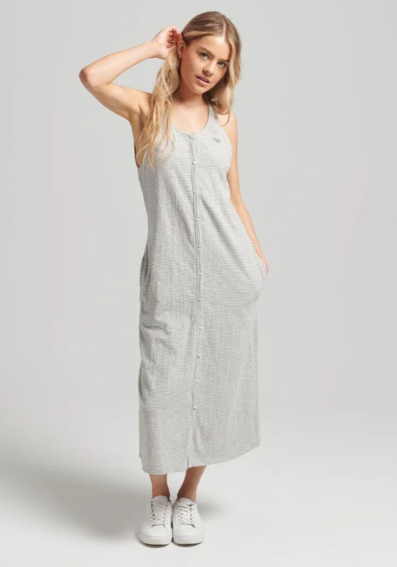 Get More for Less!Superdry Womens Vintage Logo Jersey Dress, Oatmeal Stripe
