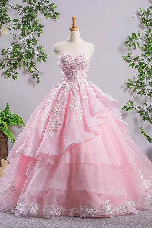 Huge Savings – Act Now!Sweetheart Pink A-line Lace Evening Dresses Prom Dresses  PG575