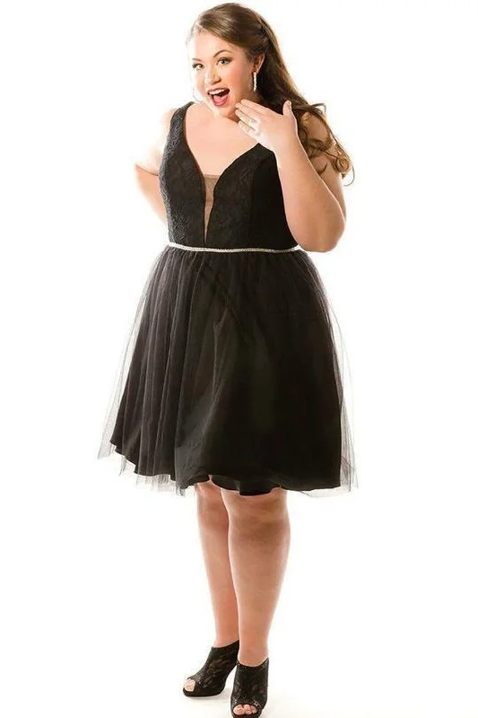 One Day Only – Huge Savings!Sydneys Closet Short Plus Size Prom Dress
