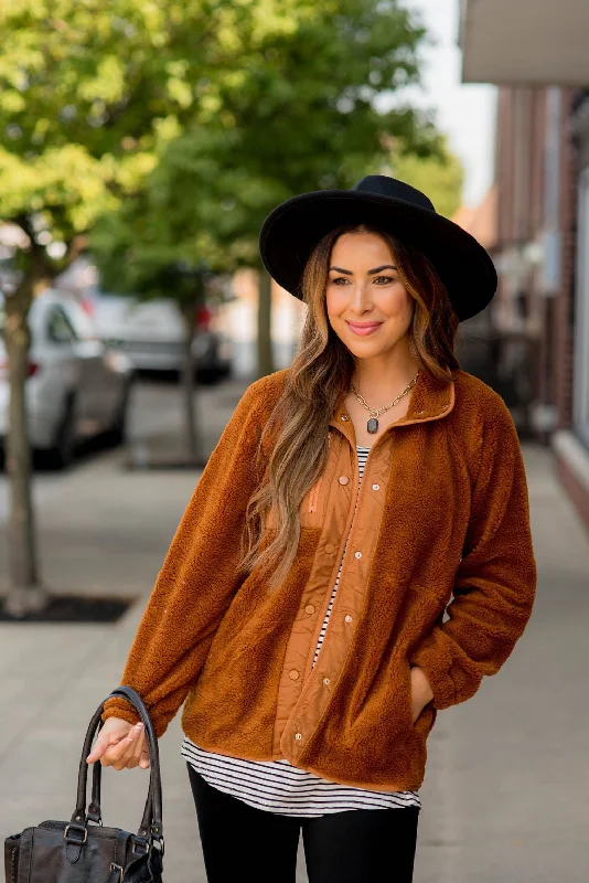 One Day Only – Huge Savings!Thick and Fuzzy Button Up Jacket
