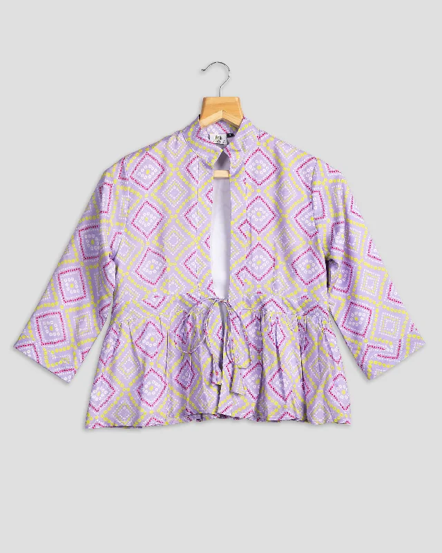 Unlock Huge Savings Now!Trendy Bandhani Frill Jacket For Women
