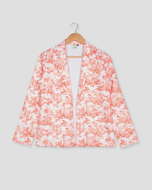 Lowest Prices Guaranteed!Trendy Toil Print Jacket For Women