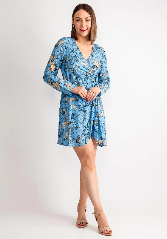 Everything Must Go!Vero Moda Abri Print Mini Wrap Dress, Little Boy Blue