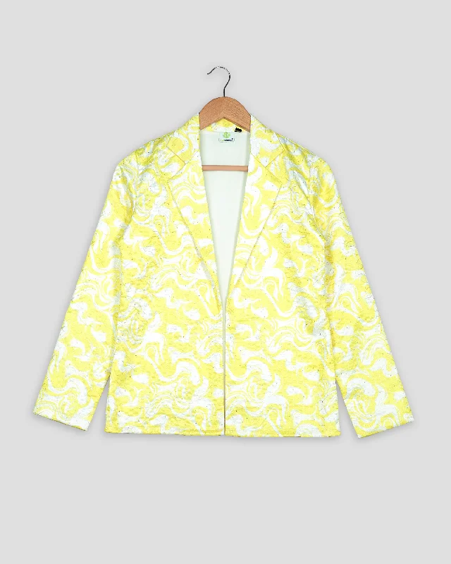 Shop More, Spend Less!Yellow Floral Jacket With Thread Work Sequins Embroidery