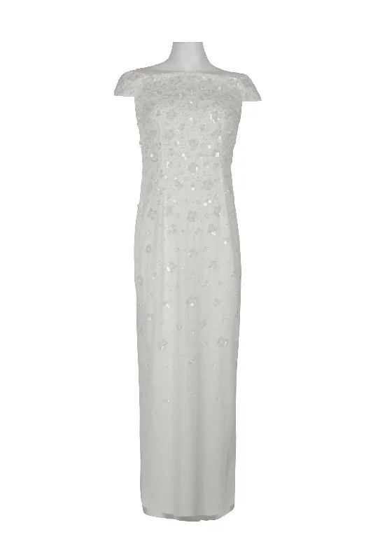 Best Price of the Season!Adrianna Papell AP1E207584 Off-Shoulder Sequined Formal Mesh Dress