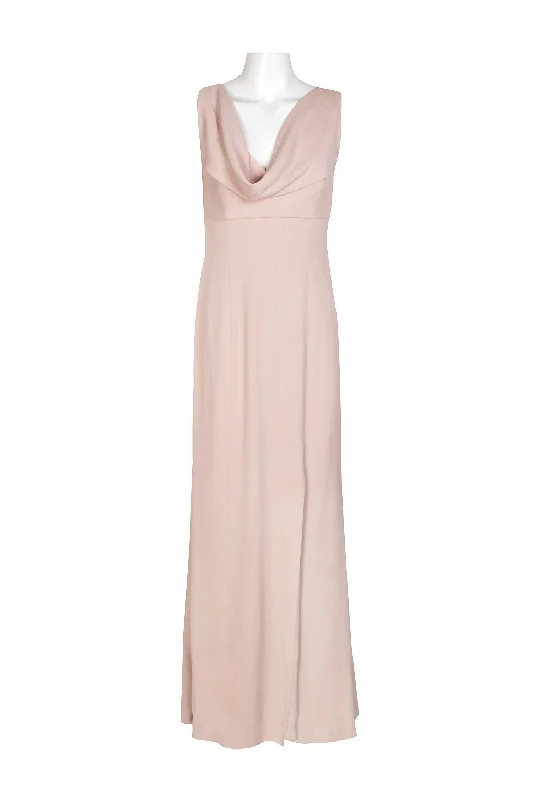 Amazing Prices You Can’t Resist!Adrianna Papell AP1E208634 Cowl Neck Sleeveless Crossed Back Slit Formal Crepe Dress
