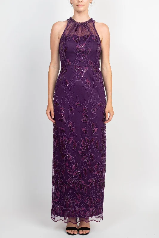 Upgrade for Less!Adrianna Papell AP1E209275 Sleeveless Long Embroidered Formal Dress