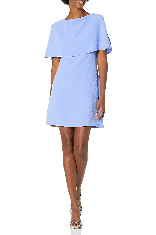 Your Shopping Wish, Our Discount Command!Adrianna Papell AP1D100716 Boat Neck Cape Sleeve Short Dress