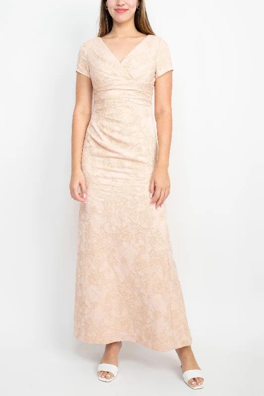 Steals and Deals Await!Adrianna Papell AP1E209340 Long Short Sleeve Formal Dress