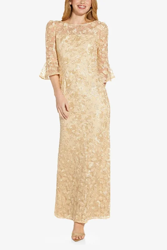 Grab Yours Before It’s Too Late!Adrianna Papell AP1E209481 Long Bell Sleeves Mother of the Bride Dress