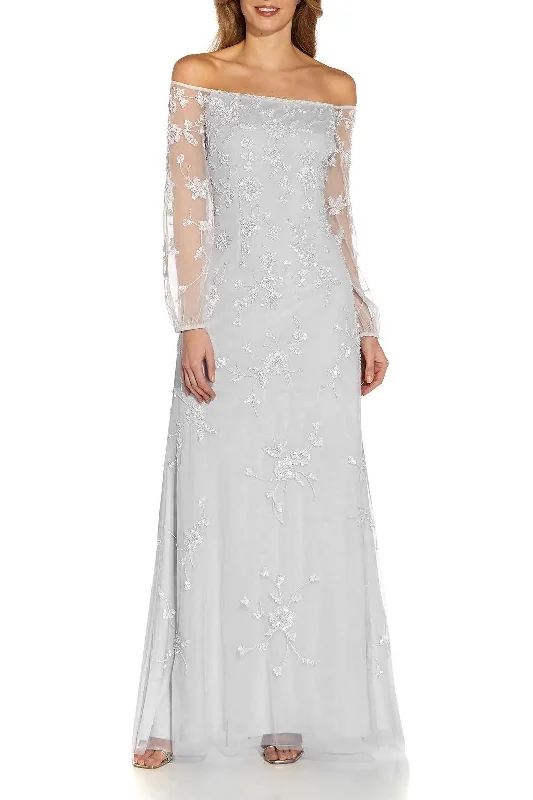Savings You Can’t Ignore!Adrianna Papell AP1E209636 Long Off Shoulder Formal Dress