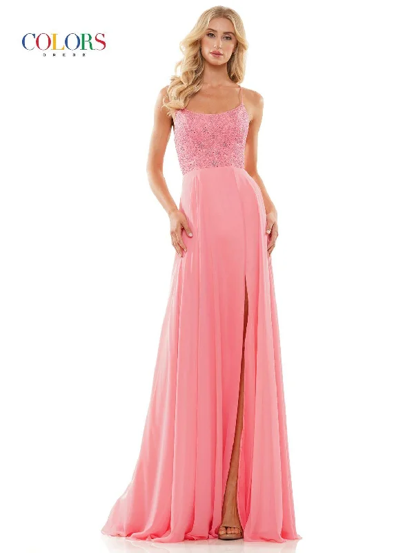 The Sale You’ve Been Waiting For!Colors 2933 Long Formal Chiffon Prom Dress