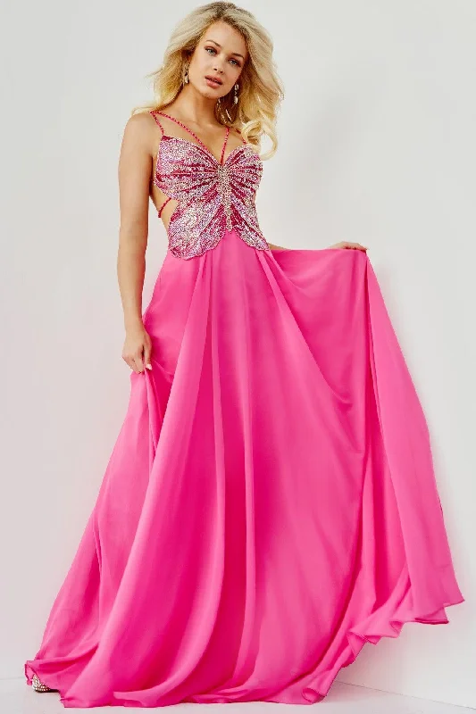 One Day Only – Huge Savings!Jovani 000297 Long Formal Chiffon Prom Dress