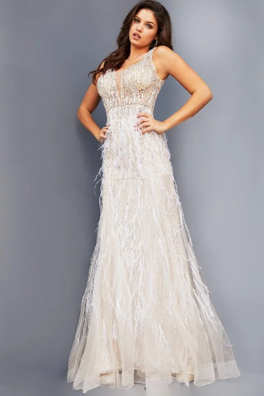Don’t Wait – Shop Today!Jovani 08144 Prom Long Sleeveless Beaded Formal Dress
