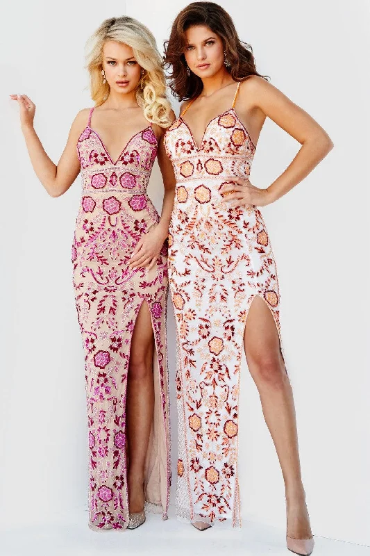 Every Deal is a Steal!Jovani 08546 Long Formal Beaded Prom Dress