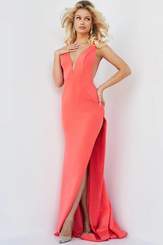 One Click Away from Big Savings!Jovani 08695 Long Formal Sleeveless Fitted Prom Dress
