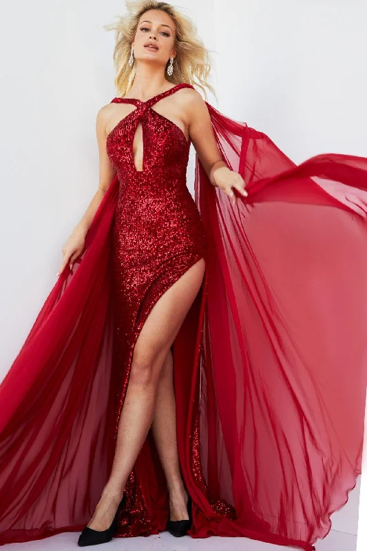 Get More, Spend Less – Shop Now!Jovani 09014 Long Formal Fitted Halter Prom Dress