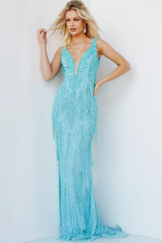Only a Few Left – Order Now!Jovani 22712 Long Sleeveless Formal Beaded Prom Dress