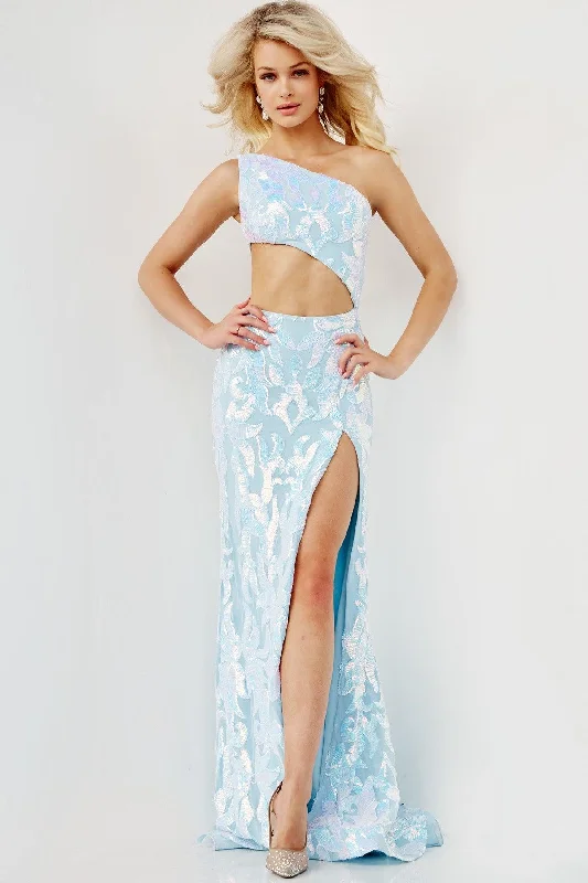 Seasonal Sale – Shop Now!Jovani 22853 Long Formal One Shoulder Fitted Prom Gown