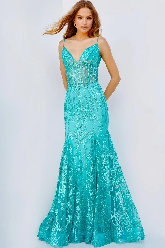 The Best Offers Are Here!Jovani 22388 Long Spaghetti Strap Lace Mermaid Prom Gown