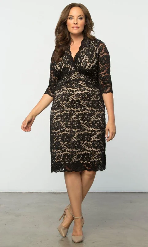 Today Only – Don’t Miss It!Kiyonna Scalloped Boudoir Lace Short Dress Sale