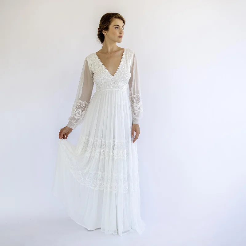 Hottest Discounts of the Year!Lace and Chiffon Mesh Dress #1486