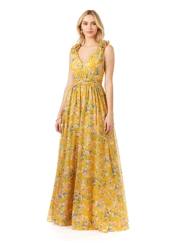 Hurry! While Supplies Last!Lara Dresses 29275 Long Sleeveless Print Formal Dress