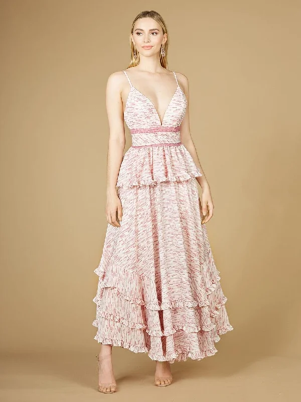 Unbeatable Prices!Lara Dresses 29277 Long Spaghetti Strap Print Formal Dress