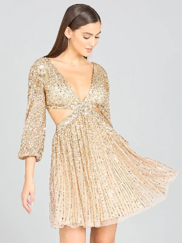 Limited Stock Available!Lara Dresses 29288 Long Sleeve Cut Out Cocktail Dress