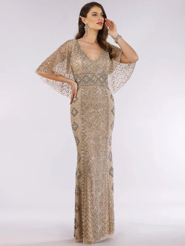 Stock Up and Save!Lara Dresses 29397 Cape Sleeve Long Evening Gown