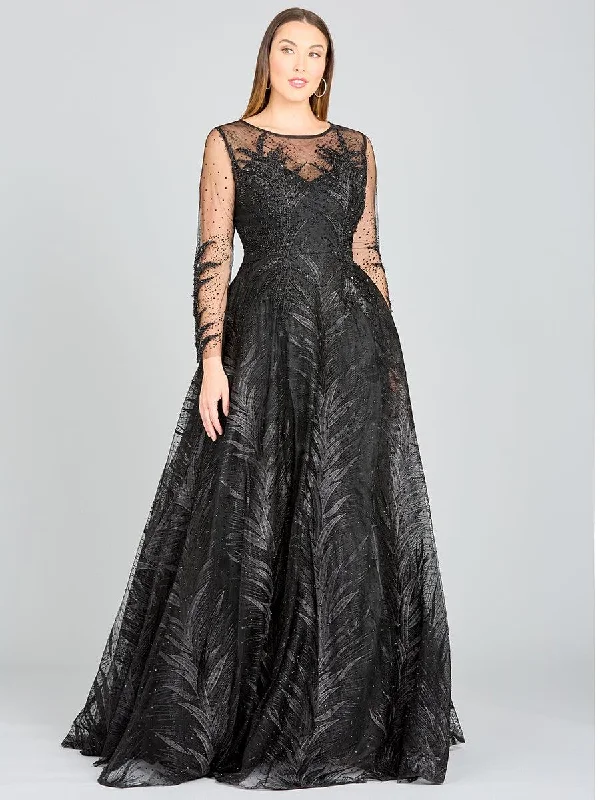 Upgrade for Less!Lara Dresses 29761 High Neck Long Sleeve Evening Gown