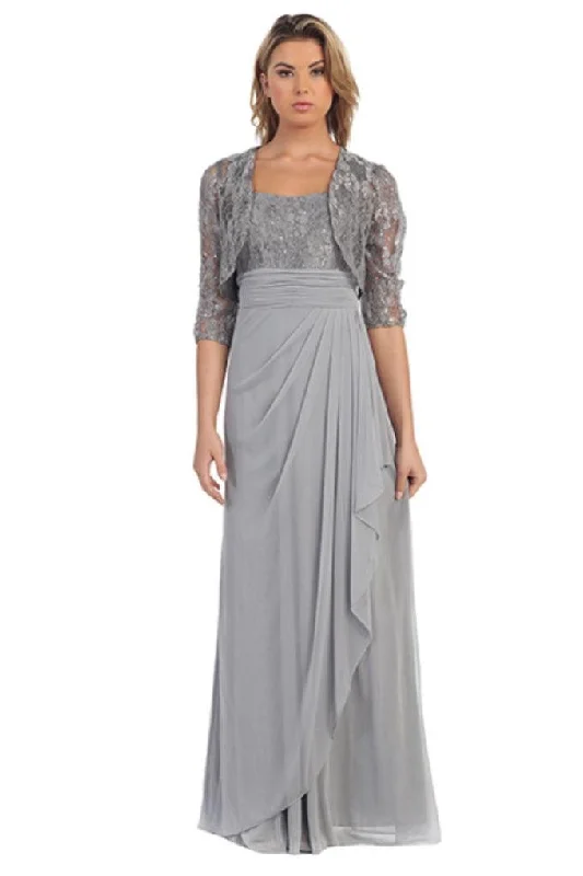 Incredible Savings Inside!Long Mother of the Bride Lace Chiffon Jacket Dress Sale