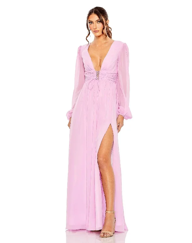 Shop Now and Save!Mac Duggal 55871 Long Sleeve Formal Chiffon Dress