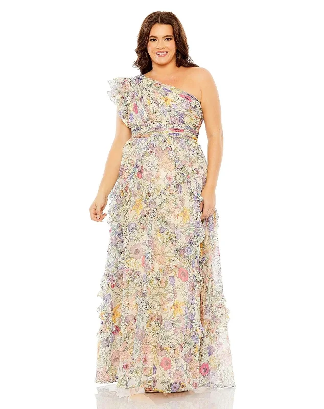 Your Discount is Waiting!Mac Duggal 68546 Fabulouss Long Plus Size Floral Chiffon Dress