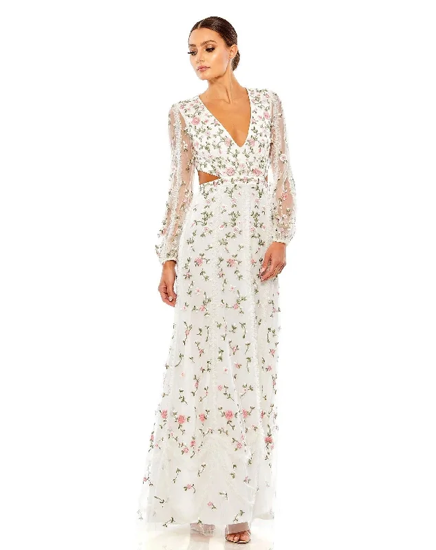 Exclusive Deals Just for You!Mac Duggal MD70159 Long Sleeve Floral Formal Dress