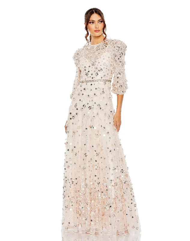 Hot Deals You Can’t Resist!Mac Duggal 93805 Long 3/4 Sleeve Formal Dress