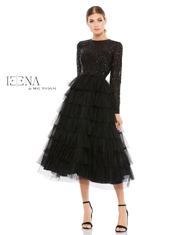The Sale You’ve Been Waiting For!Mac Duggal 26299 Long Sleeve Tiered Cocktail Dress