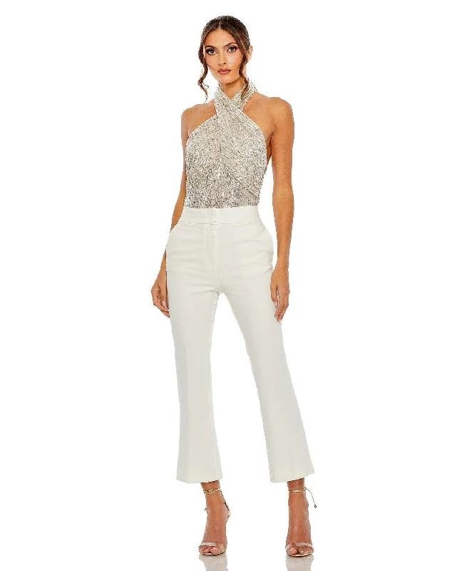 Best Deals Just for You!Mac Duggal R26830 Formal Halter Neckline Sequined Top