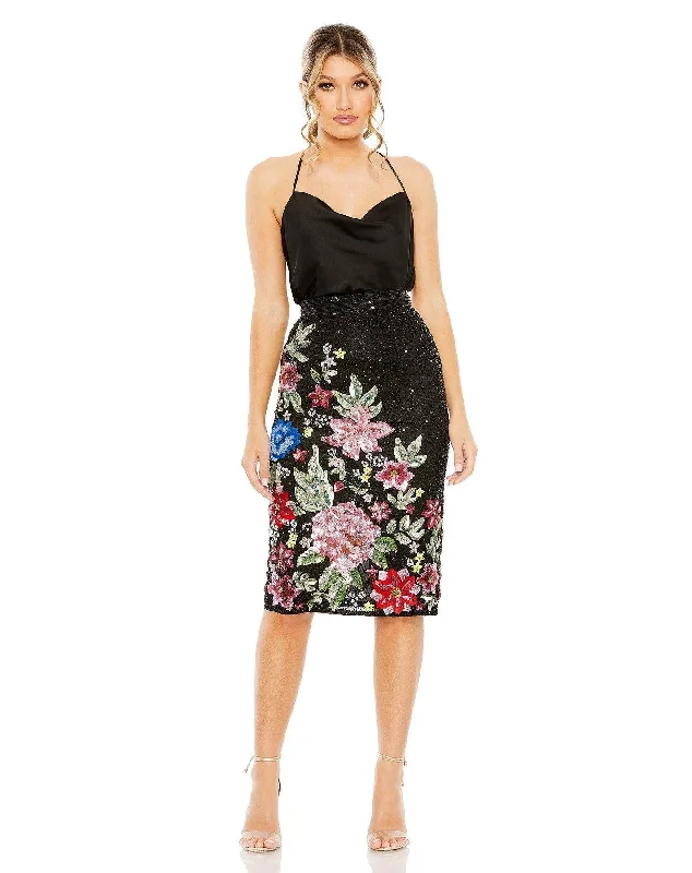 Amazing Prices You Can’t Resist!Mac Duggal R5699 Formal Multi Color Floral Midi Skirt Only