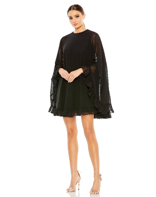 Every Deal is a Steal!Mac Duggal 55407 Short Cape Sleeve Cocktail Dress