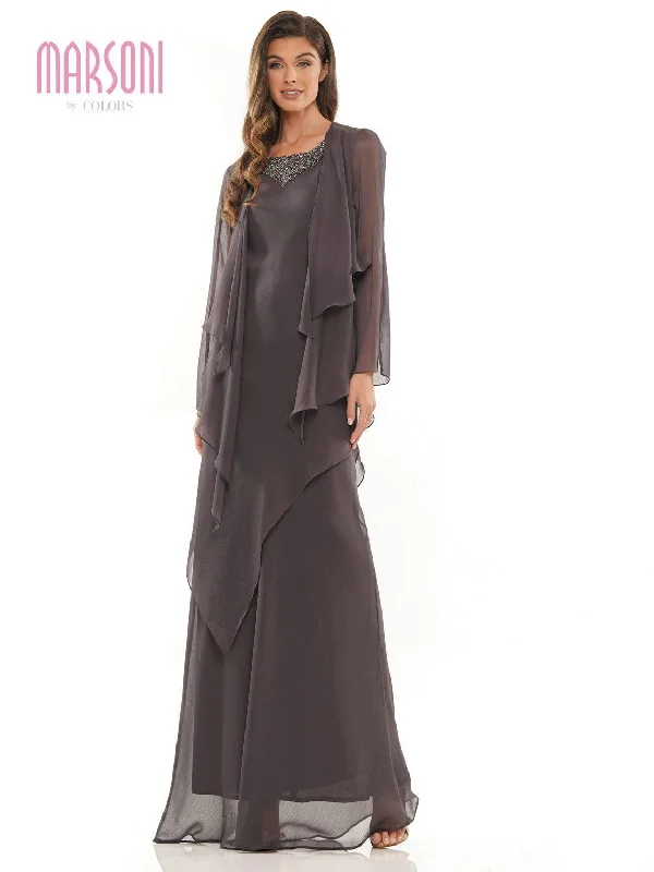 Stock Up and Save!Marsoni 1230 Long Sleeveless Formal Jacket Dress