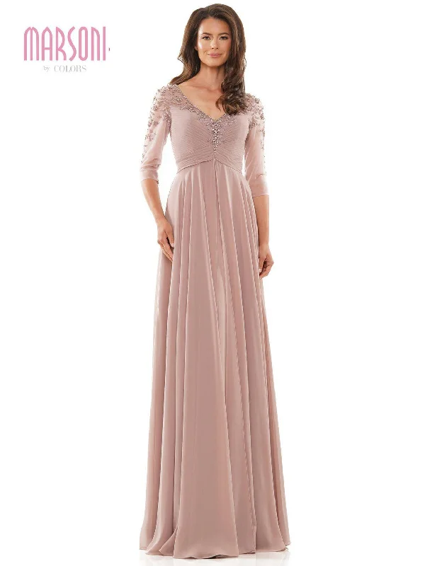 Shop Today, Save Tomorrow!Marsoni 1171 Long 3/4 Sleeve Mother of the Bride Dress