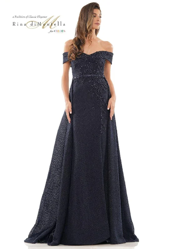Only a Few Left – Order Now!Rina di Montella 2804 Long Off Shoulder Formal Dress