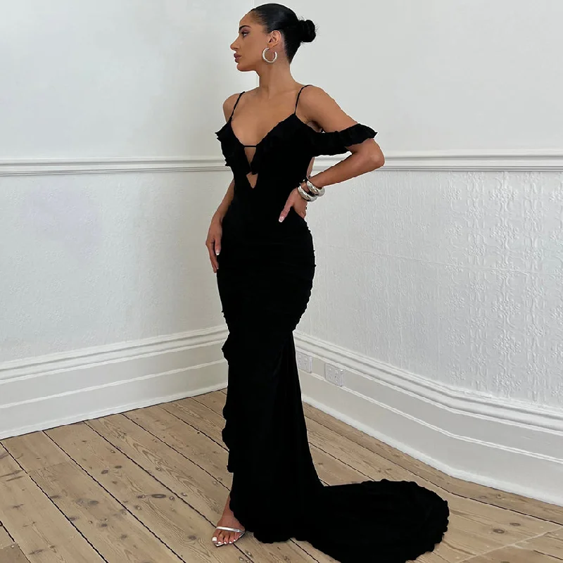 Don’t Wait – Shop Today!34143 Backless Maxi Dress Ladies Elegant Evening Party Prom Wear Dresses Women Sexy
