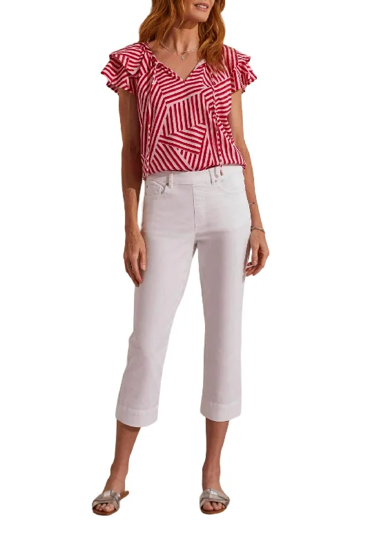 Limited Time Offer!5 Pocket Pull On Capri In White
