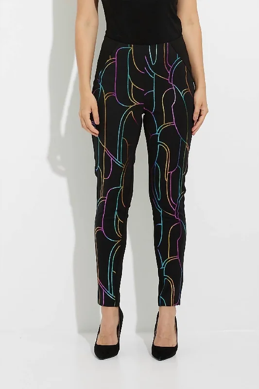 Your Best Deals Are Here!Abstract Print Pants In Black/multi